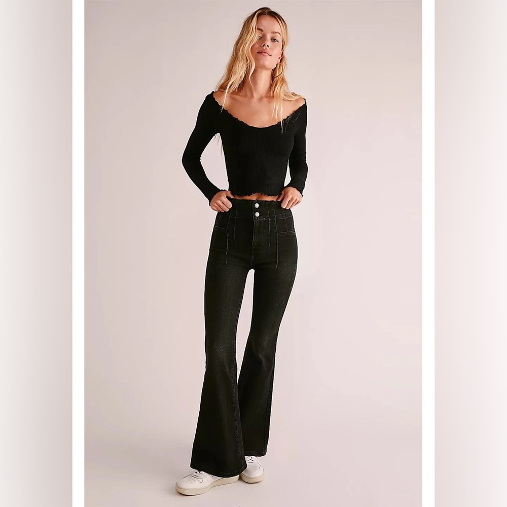 We The Free High-Rise Black Jayda flare jeans